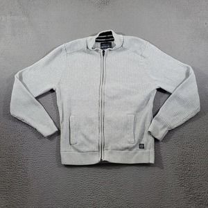 Angelo Litrico Sweater Mens Large Gray Full Zip‎ Mock Neck Crafted Goods Dadcore